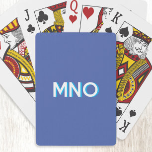 Jeu De Cartes Initiales Monogrammes modernes Lombage Bleu ombre