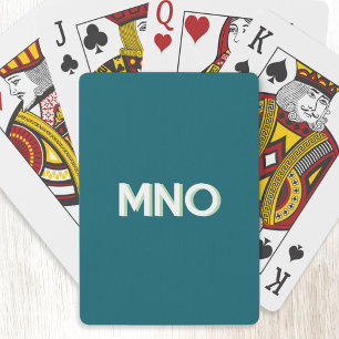 Jeu De Cartes Initiales Monogrammes modernes Ombre Turquoise Ver
