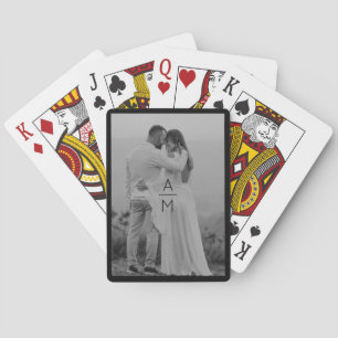 Jeu De Cartes Initiales photo de couple 1er Noël Marié Couple
