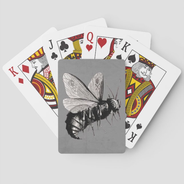 Jeu De Cartes Insecte ailé de crâne gothique déplaisant (dos)