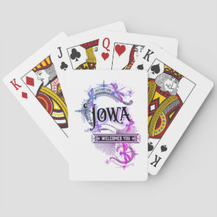 Jeu De Cartes Iowa Jouer aux cartes Illustration Vintage