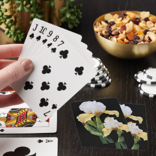 Jeu De Cartes Iris blancs et jaunes Floral