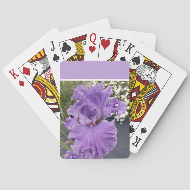 Jeu De Cartes Iris Fleurs Fleurs Violet Lavande Lilac Apron (dos)