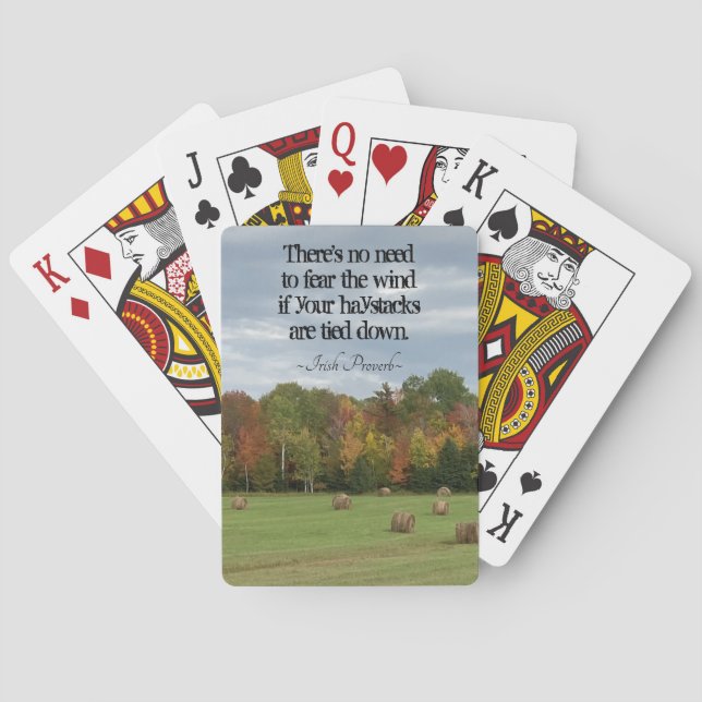 Jeu De Cartes Irish Proverb Pas besoin de craindre le vent Pouf  (dos)