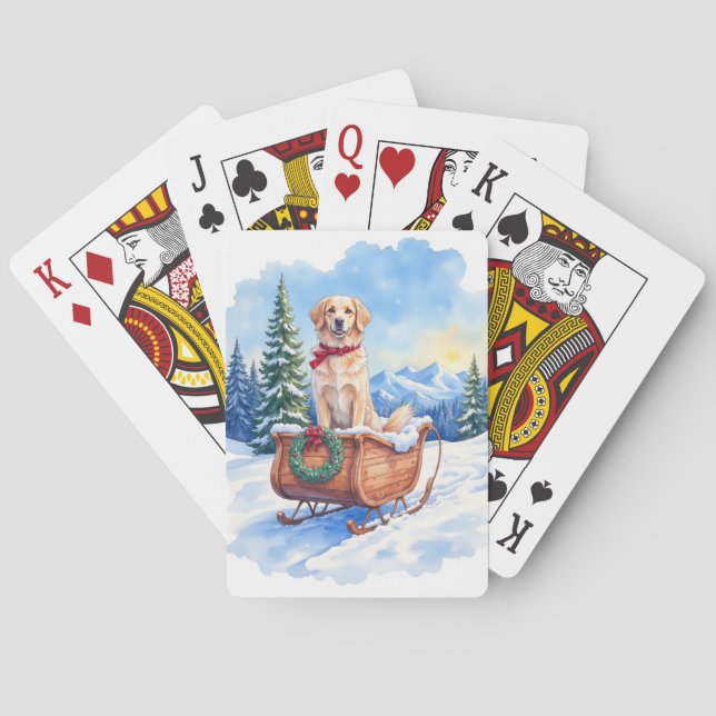 Jeu De Cartes Irish Setter Enjoying Christmas Sleigh Ride Winter (dos)