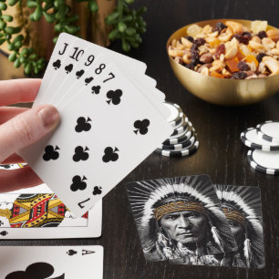 Jeu De Cartes Iroquois d'Amérique Latine Jouant Des Cartes