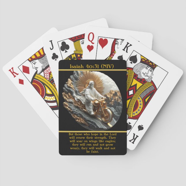 Jeu De Cartes Isaïe 40:31 Foi invparable Ride AI Art (dos)