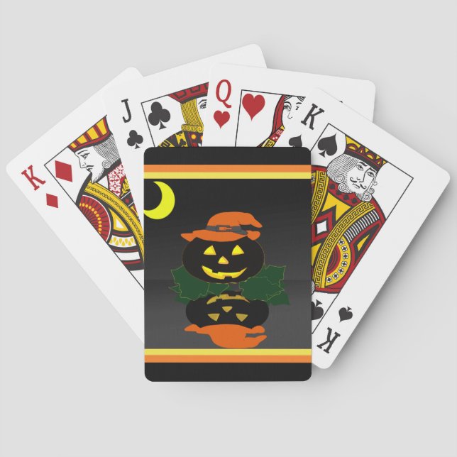 Jeu De Cartes Jack-o'-lantern et sa réflexion - (dos)