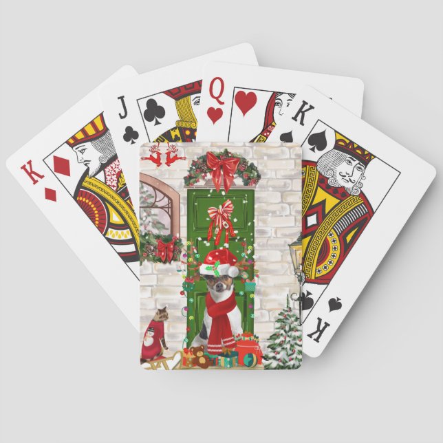Jeu De Cartes Jack Russell Chien Noël (dos)
