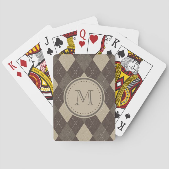 Jeu De Cartes Jacquard Brown de Chocca de moka avec le (dos)