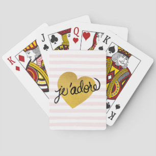 Jeu De Cartes J'adore Cote   Coeur noir et or