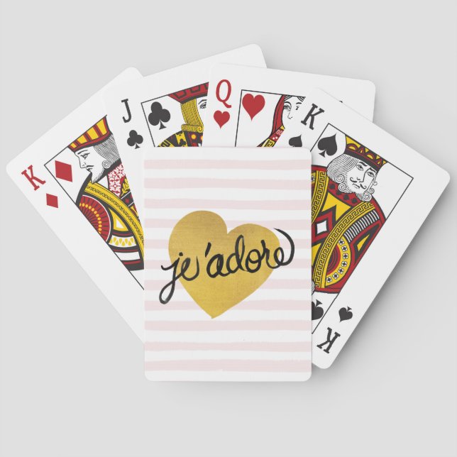 Jeu De Cartes J'adore Cote | Coeur noir et or (dos)