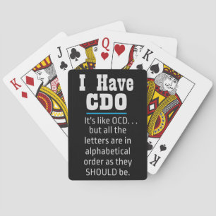 Jeu De Cartes J'ai le Humour OCD noir Funny CDO