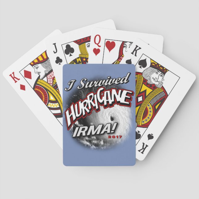 Jeu De Cartes J'ai survécu à des cartes de jeu d'Irma d'ouragan (dos)