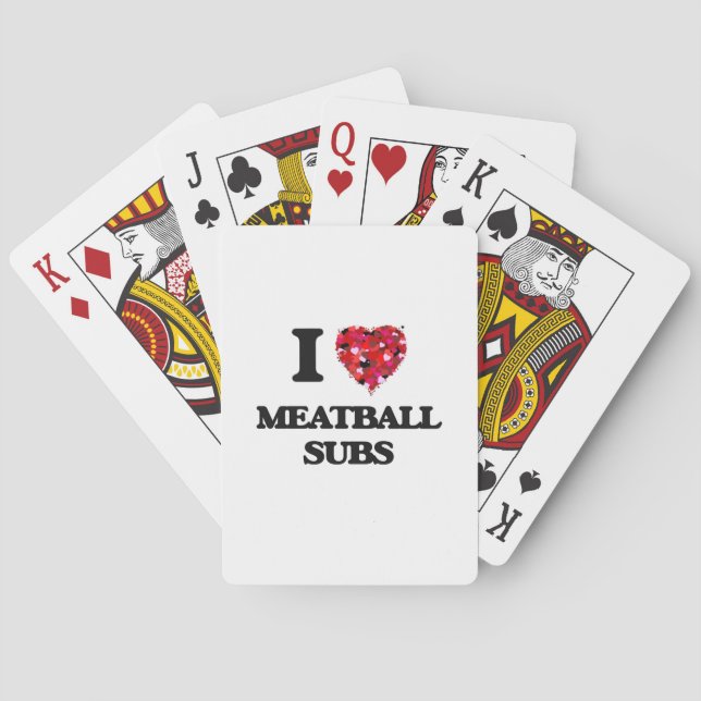 Jeu De Cartes J'aime des sous-marins de boulette de viande (dos)
