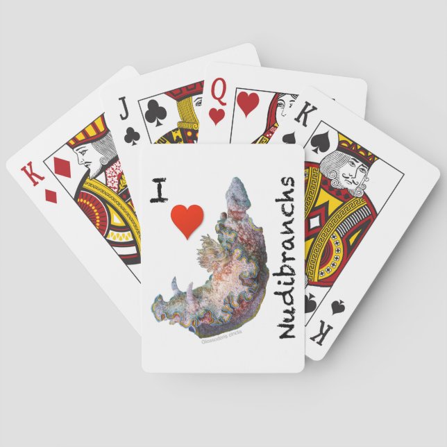 Jeu De Cartes J'aime les cartes de jeu classiques de Nudibranchs (dos)