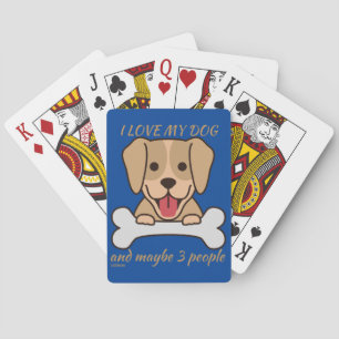 Jeu De Cartes J'AIME MON CHIEN ET PEUT-ÊTRE 3 PERSONNES mignonne