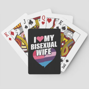 Jeu De Cartes J'aime mon épouse bisexuelle Bi Fierté Drapeau Bis