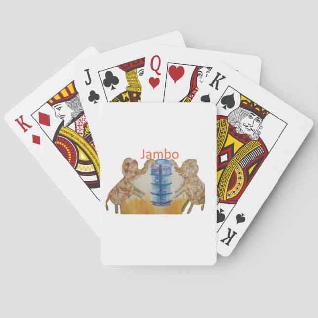 Jeu De Cartes Jambo Jumbo African Kids Elephants Art Imprimer (dos)