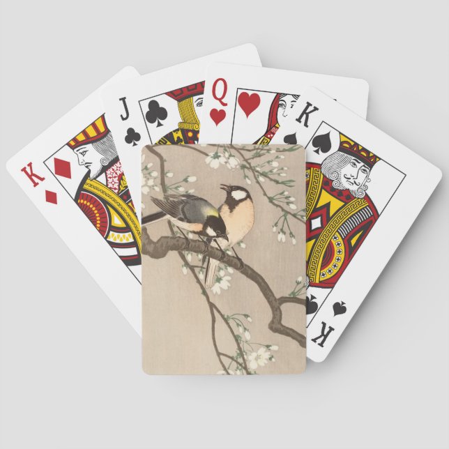 Jeu De Cartes Japonais Asiatique Koson Bird Chickadee Songbird (dos)