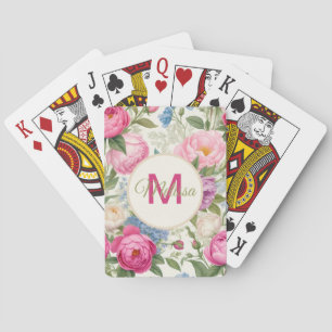 Jeu De Cartes Jardin de campagne Roses et pivoines Floral