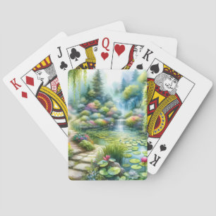 Jeu De Cartes Jardin de cascade enchanté Étang de nénuphars