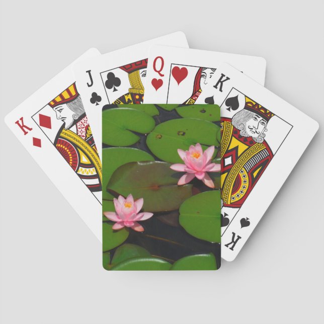 Jeu De Cartes Jardin de fleurs de laine d'eau de lotus rose, (dos)