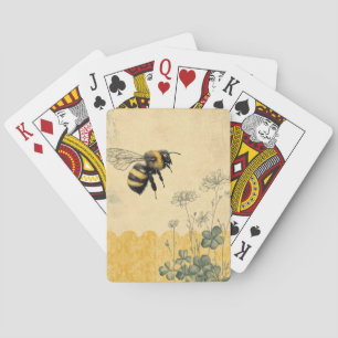 Jeu De Cartes Jardin de fleurs sauvages à l'abeille à miel vinta