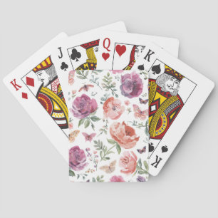 Jeu De Cartes Jardin de papillons botanique aquarelle florale
