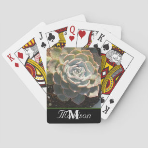 Jeu De Cartes Jardin de plantes grasses monogramme nom