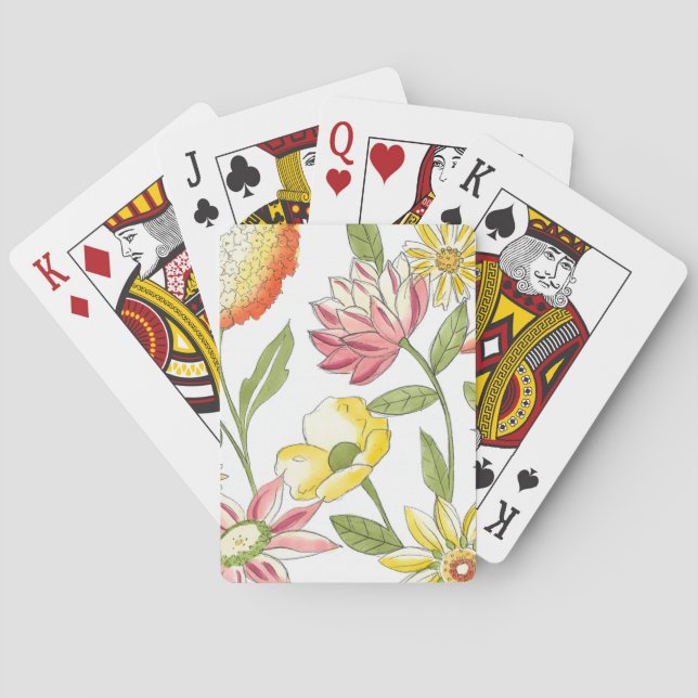 Jeu De Cartes Jardin fleuri avec Arrière - plan blanc (dos)