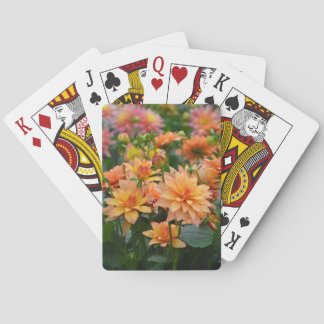 Jeu De Cartes Jardin fleuri de dahlia orange