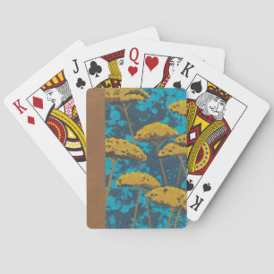 Jeu De Cartes Jardin Golden Yarrow avec Arrière - plan bleu