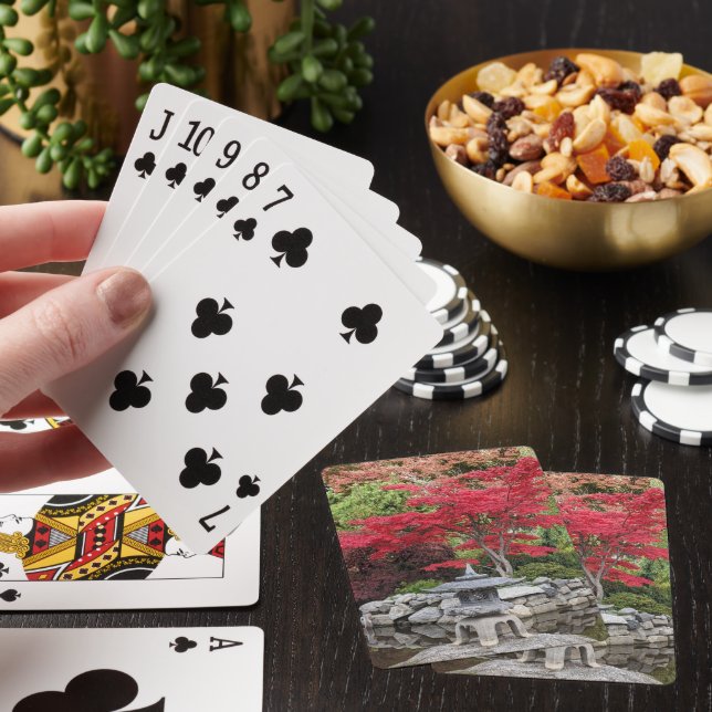 Jeu De Cartes Jardin japonais Lanterne et Feuilles d'érable roug (In Situ)