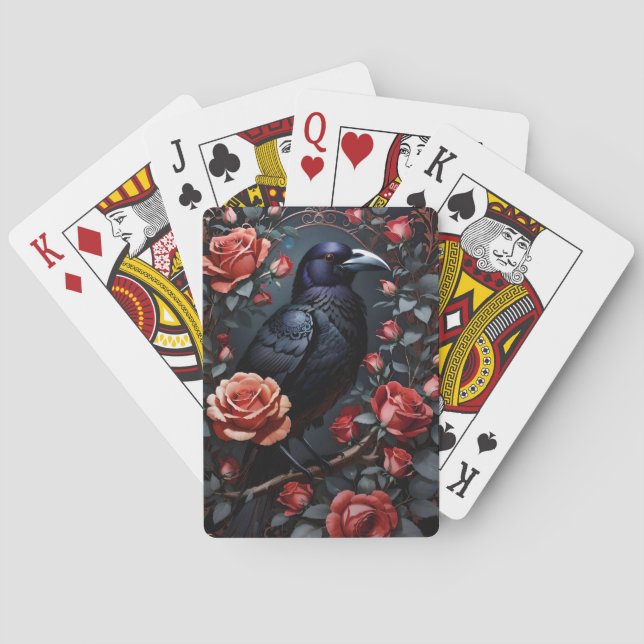 Jeu De Cartes Jardin Rose du Corbeau Noir (dos)