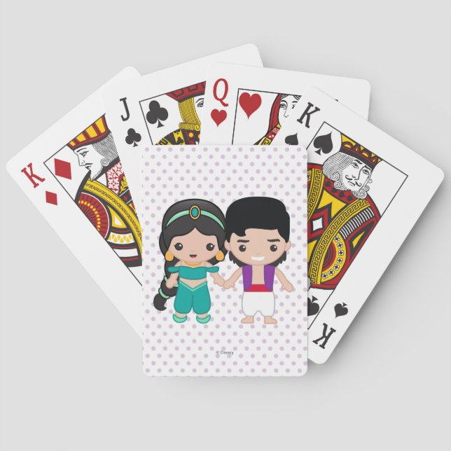 Jeu De Cartes Jasmine et Aladdin Emoji Jouer des cartes (dos)