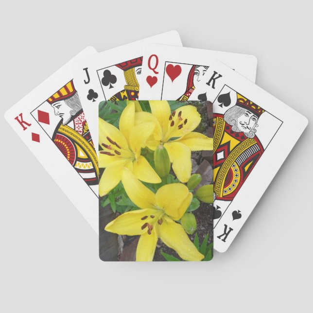 Jeu De Cartes Jaune Lilly Flower Classic Jouer Cartes (dos)