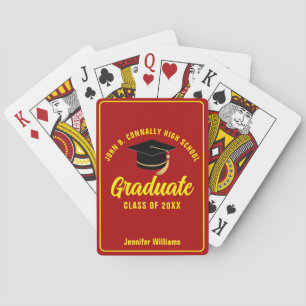 Jeu De Cartes Jaune rouge fête de graduation sur mesure