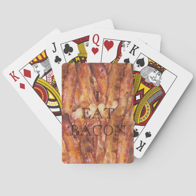 Jeu De Cartes Je mange le texte de lard avec l'arrière - plan (dos)