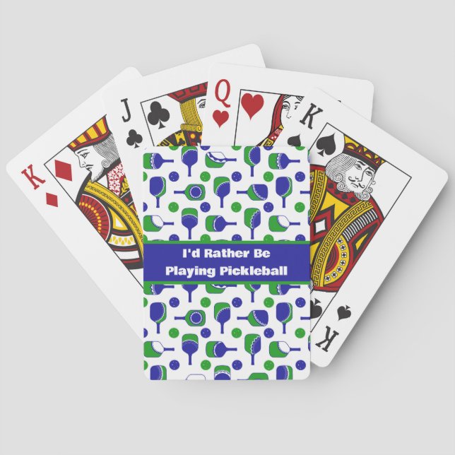 Jeu De Cartes Je préfère jouer Pickleball Blue Green Cutout (dos)