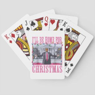 Jeu De Cartes Je serai à la maison pour Noël drôle Trump Santa H