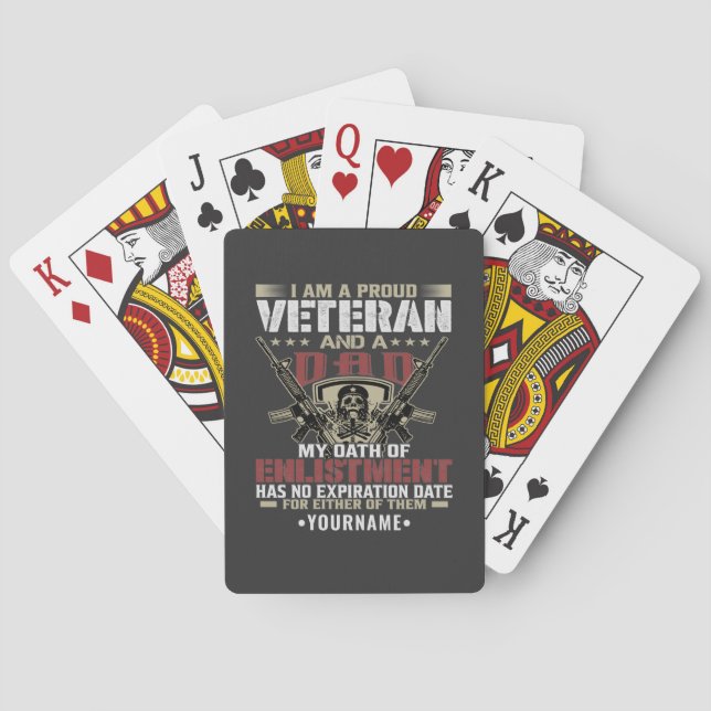 Jeu De Cartes Je suis fier d'être un vétéran et un papa (dos)