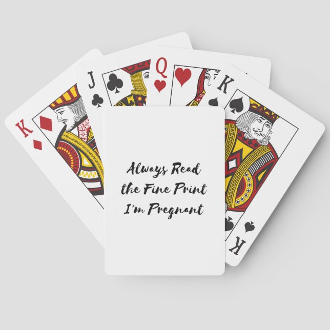 Jeu De Cartes Je suis grossesse enceinte pour l'humour de femmes (dos)