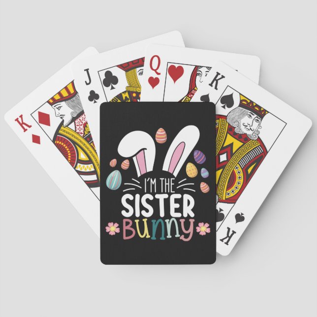 Jeu De Cartes Je suis la soeur Bunny Easter Family Matching (dos)