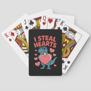 Jeu De Cartes Je vole des cœurs T Rex Dinosaure Saint-Valentin
