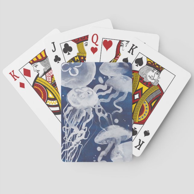 Jeu De Cartes Jellyfish on Navy Background (dos)