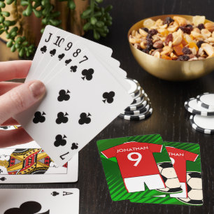 Jeu De Cartes Jersey de soccer personnalisé rouge et blanc