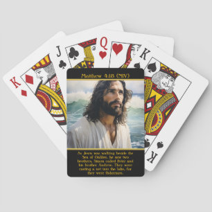 Jeu De Cartes Jésus contemple les vagues océaniques pacifiques