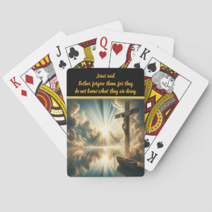 Jeu De Cartes Jésus Crucifixion au-dessus des eaux de réflexion