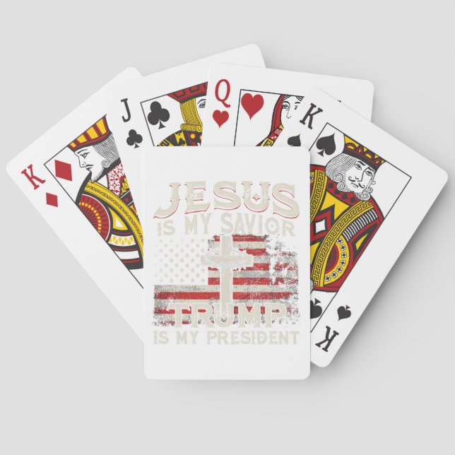 Jeu De Cartes Jésus Est Mon Sauveur Trump Est Mon Président Amér (dos)